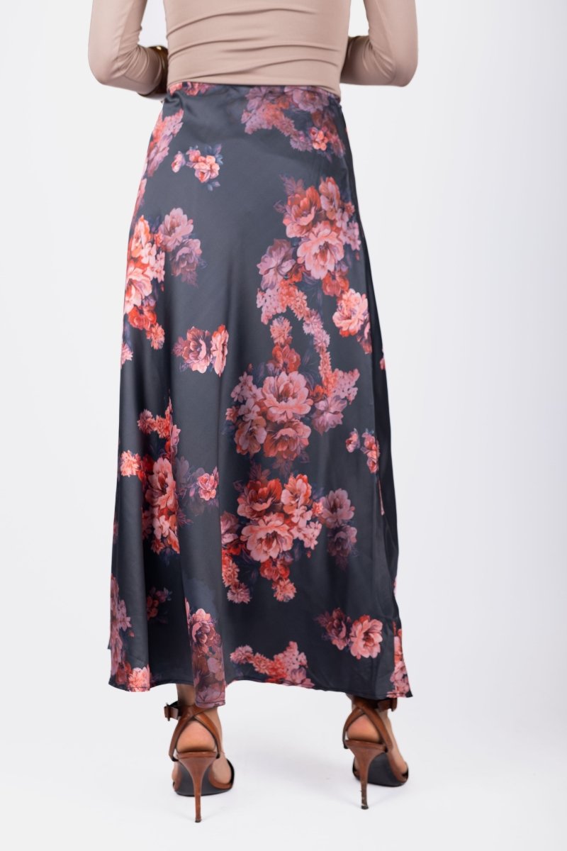 Dakota Skirt (Black Flower) - Skirt - Yakira Bella