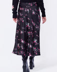 Dakota Skirt (Black Pink Flower) - Skirt - Yakira Bella
