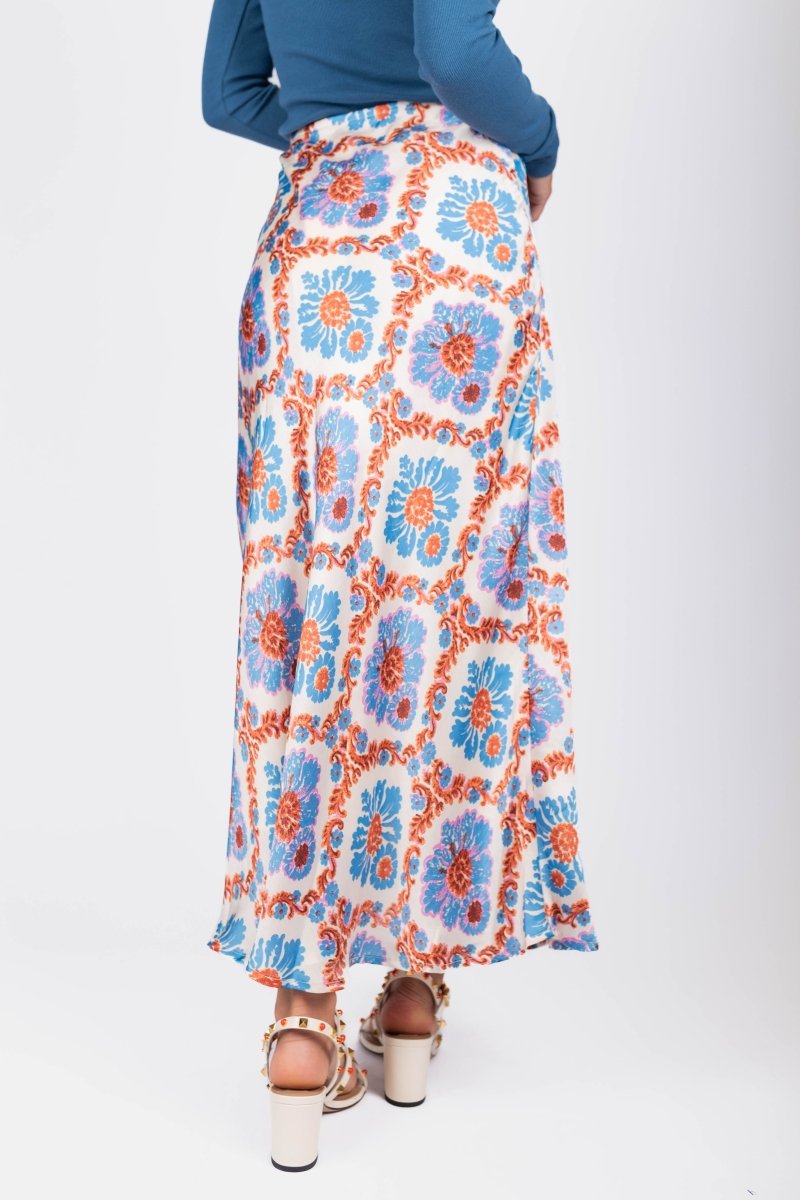 Dakota Skirt (Ivory/Blue) - Skirt - Yakira Bella