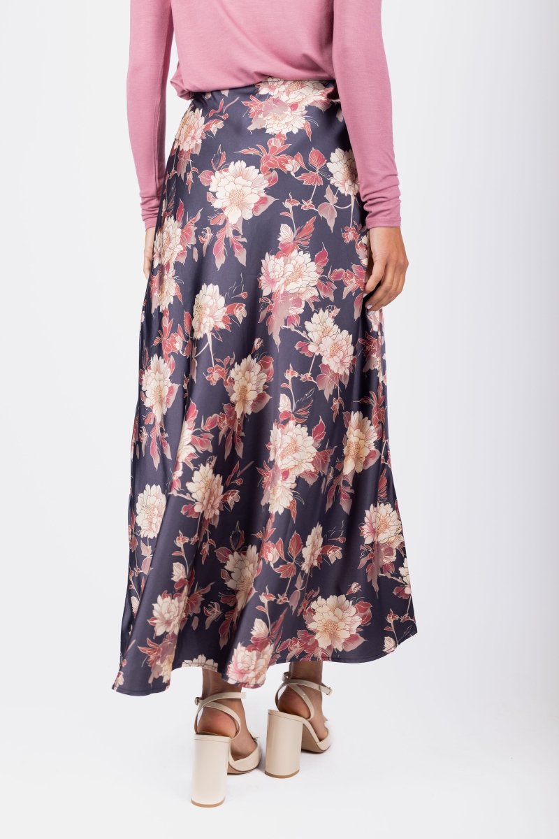 Dakota Skirt (Navy/Burgundy) - Skirt - Yakira Bella