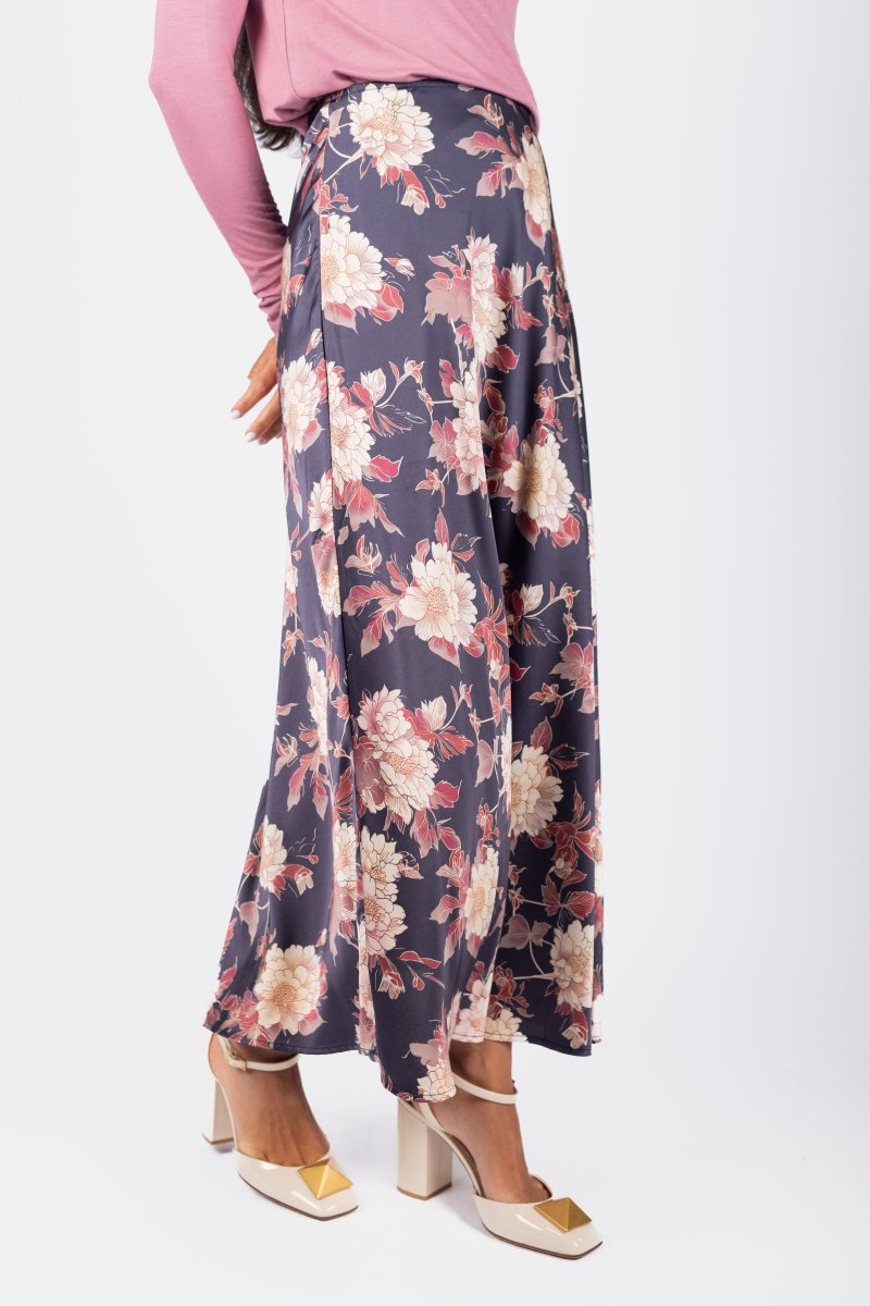 Dakota Skirt (Navy/Burgundy) - Skirt - Yakira Bella