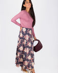 Dakota Skirt (Navy/Burgundy) - Skirt - Yakira Bella
