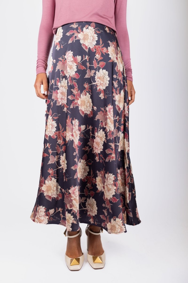 Dakota Skirt (Navy/Burgundy) - Skirt - Yakira Bella