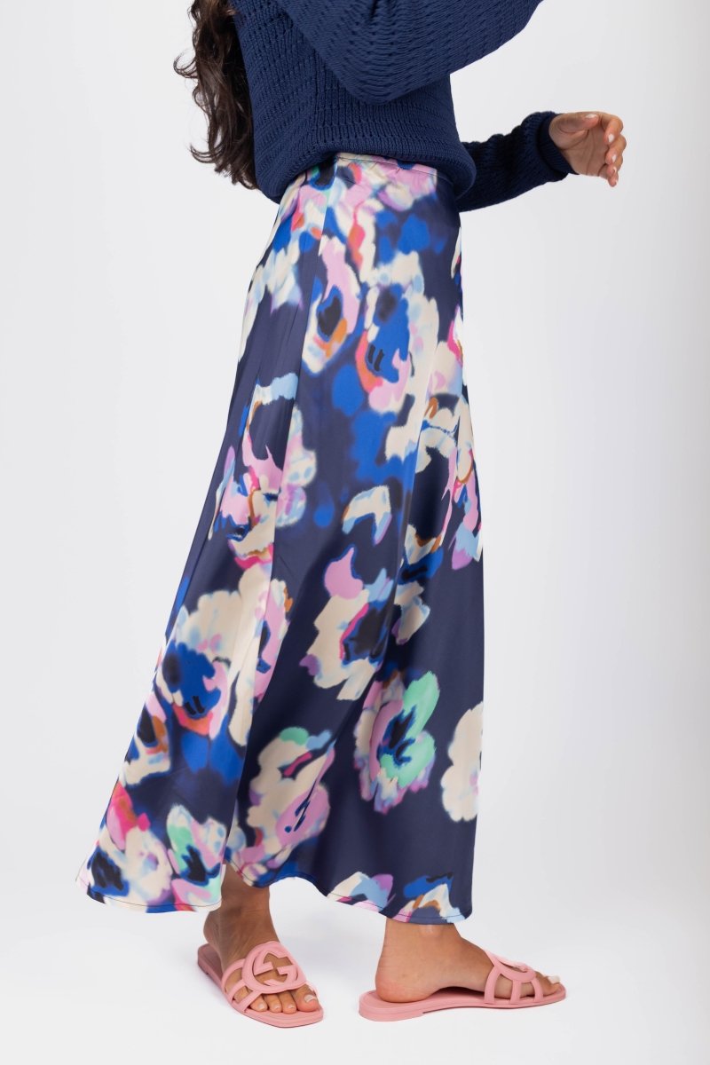 Dakota Skirt (Navy/Multi) – Yakira Bella