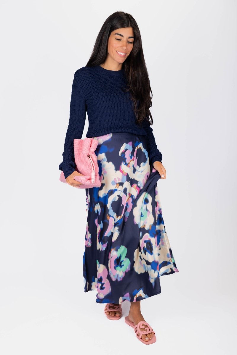 Dakota Skirt (Navy/Multi) – Yakira Bella