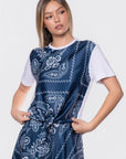 Edie Top (White/Navy Pattern) - Top - Yakira Bella