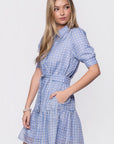Elisa Dress 36" (White/Blue) - Dress - Yakira Bella