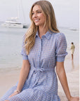 Elisa Dress 36" (White/Blue) - Dress - Yakira Bella