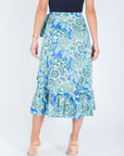 EMERSON SKIRT (BLUE PATTERN/GREEN) - Skirt - Yakira Bella