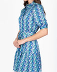 ESME DRESS Short Sleeve (BLUE PATTERN) 36" - Dress - Yakira Bella