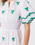 Estelle Dress (White Green) - Dress - Yakira Bella