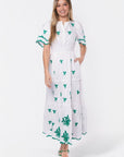 Estelle Dress (White Green) - Dress - Yakira Bella