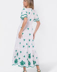 Estelle Dress (White Green) - Dress - Yakira Bella