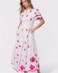 Estelle Dress (White Pink) - Dress - Yakira Bella