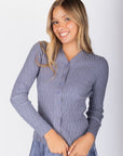 Fiora Cardigan (Blue Grey) - Top - Yakira Bella