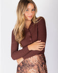 Fiora Cardigan (Dark Brown) - Top - Yakira Bella