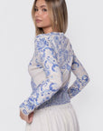 Gabrielle Cardigan (Blue Pattern) - Top - Yakira Bella
