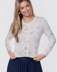 Gabrielle Cardigan (White/Blue) - Top - Yakira Bella