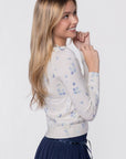 Gabrielle Cardigan (White/Blue) - Top - Yakira Bella