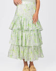 GIA SKIRT (GREEN FLOWER) - Skirt - Yakira Bella