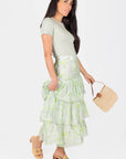 GIA SKIRT (GREEN FLOWER) - Skirt - Yakira Bella
