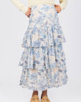GIA SKIRT (IVORY/BLUE) - Skirt - Yakira Bella