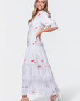 Hallie Dress (White Flower) - Dress - Yakira Bella