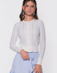 Jessie Cardigan (White/Blue) - Top - Yakira Bella