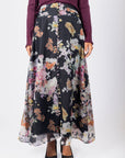 Josephine Skirt (Black Flower) - Skirt - Yakira Bella