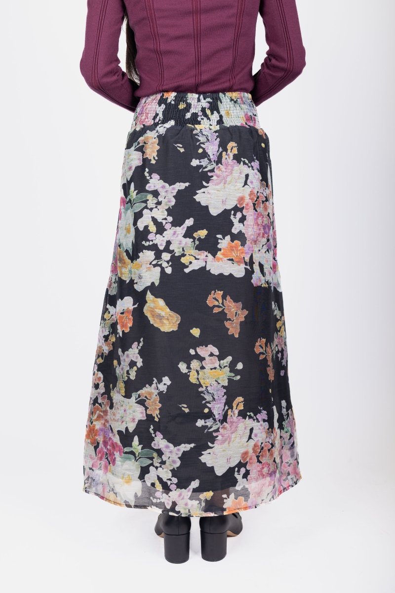 Josephine Skirt (Black Flower) - Skirt - Yakira Bella