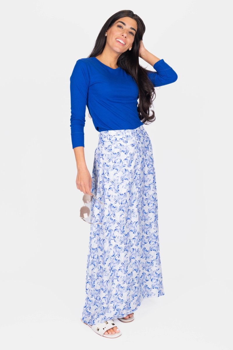 Josephine Skirt (Blue/White) – Yakira Bella
