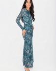 Juliana Dress (Teal Flower) - Dress - Yakira Bella