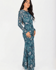 Juliana Dress (Teal Flower) - Dress - Yakira Bella