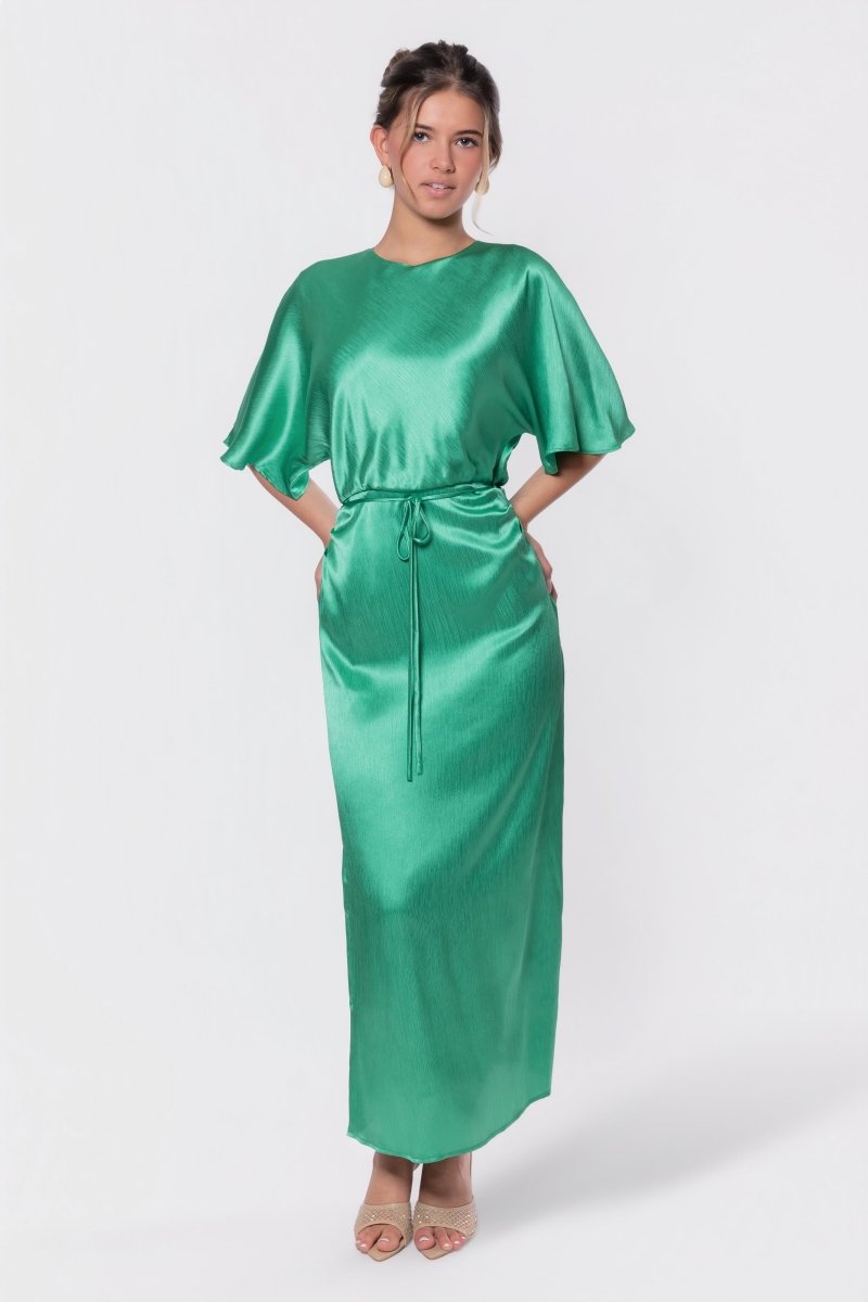 Juniper Dress (Green Solid) L