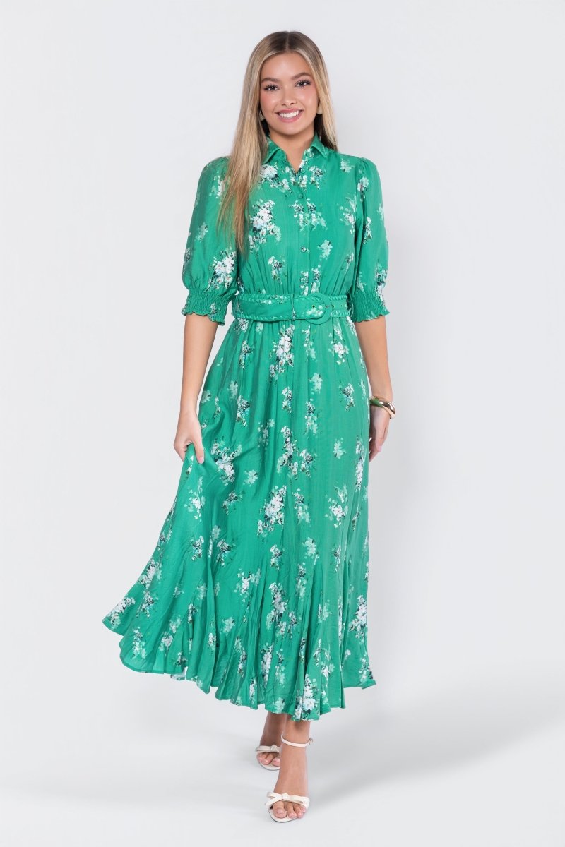 Karen Dress (Green Pattern) S Karen Dress (Green Pattern) S
