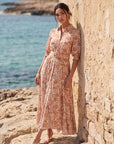 Karen Dress (White/Khaki) - Dress - Yakira Bella