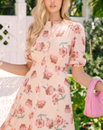 Lana Dress (Beige/Pink) - Dress - Yakira Bella
