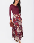 Laurel Skirt (Burgundy) - Skirt - Yakira Bella