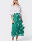 Laurel Skirt (Green Pattern) - Skirt - Yakira Bella