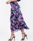 Laurel Skirt (Navy Flower) - Skirt - Yakira Bella