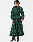 Leslie Dress (Dark Green Ground) - Dress - Yakira Bella