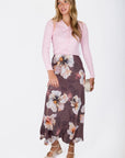 Lisa Skirt (Plum Flower) - Skirt - Yakira Bella