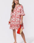 Lola Dress (White Red) - Dress - Yakira Bella