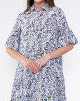 LOLA DRESS (WHITE/BLUE) - Dress - Yakira Bella