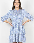 LUNA DRESS (BLUE/WHITE) 36" - Dress - Yakira Bella