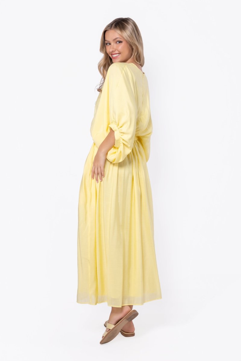 light yellow long sleeve dress Madilyn Dress (Light Yellow) L