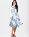 Malaya Dress (White/Blue) - Dress - Yakira Bella
