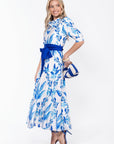Marie Dress (White/Blue) - Dress - Yakira Bella