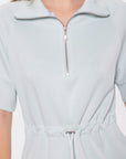 Mina Half Zip Dress Short Sleeve 37" (Mint) - Dress - Yakira Bella