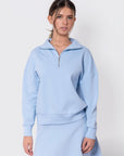 Mina Half Zip Top (Baby Blue) - Top - Yakira Bella